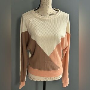 I AM Colorblock Waffle Knit Sweater